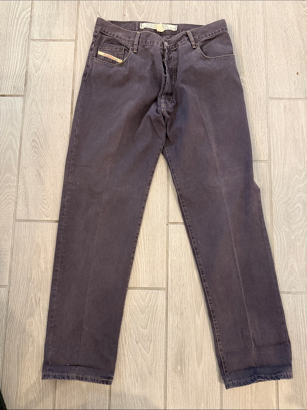 Diesel Industry Gray Button-Fly Straight-Leg Jeans